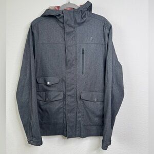 The North Face Men’s M Gray Hooded Jacket Windbreaker Waterproof Outdoor Utility